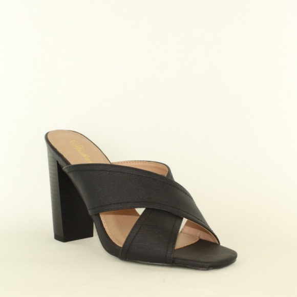 Heels Cross Strap Mule from Fashion Focus - S012-1 Black - Picture 2 of 2
